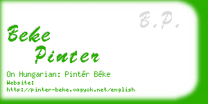 beke pinter business card