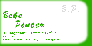 beke pinter business card